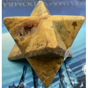 Crazy lace agat makaba stjerne, 5x5cm. 200gram.