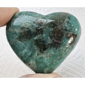 Amazonit med røgkvarts hjerte