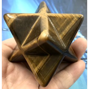 Tigerøje makaba stjerne 5x5cm. Ca. 190gram