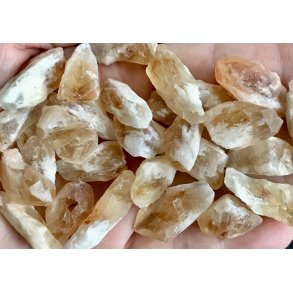 Rå citrin krystal spidser/ tand