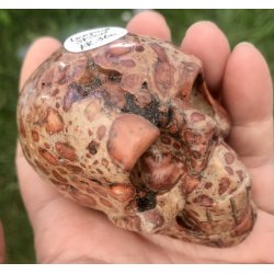 Leopard skin jaspis kranie. 4,5x5x7,5cm. 