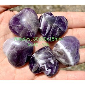 Ametyst hjerte 30x30x15mm
