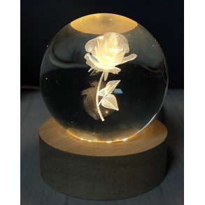 Krystal glas lampe med motiv, 6cm kugle-12