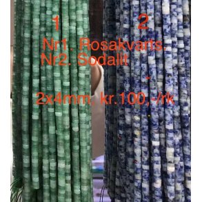 Aventurin grn 2x4mm skive. 38cm lang. Nr1. 