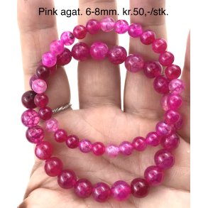 Agat pink. 6,8mm. 16-20cm. 