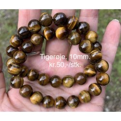 Tigerje armbnd. 4,6,8mm  perle. 16-20cm. Frit valg.