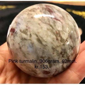 pink turmalin kugle -2, (306gram)