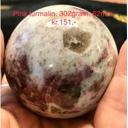 pink turmalin kugle -7, (302gram)