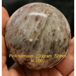 pink turmalin kugle -5, (200gram)