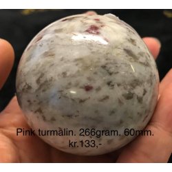 pink turmalin kugle -3, (266gram)