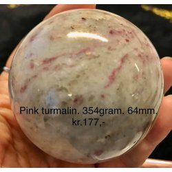 pink turmalin kugle -9, (354gram)