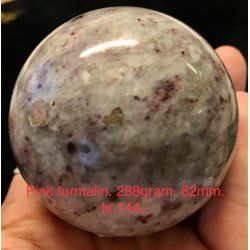 pink turmalin kugle -11, (288gram)