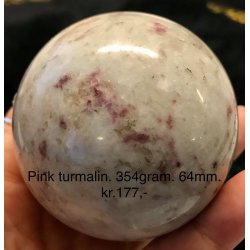 pink turmalin kugle -9, (354gram)
