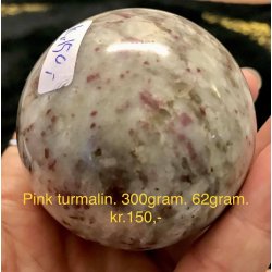 pink turmalin kugle -6, (300gram)
