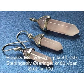 rosakvarts st, vedhng 4cm, rering 3cm