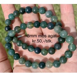 Indiske agat. 4,6,8mm perle. 16-20cm. Frit valg.