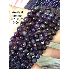 Ametyst perle kde 40cm. lang, 8mm