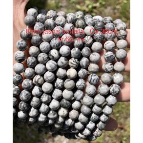 Jaspis turitella perle. 8mm. Ca.38cm. 