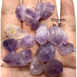 Natur r sm ametyst tand (3-5gram). 50gram/pose. 