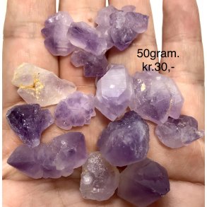 Natur r sm ametyst tand (3-5gram). 50gram/pose. 
