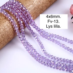 4x6mm. Facet krystal glas perle fv-13