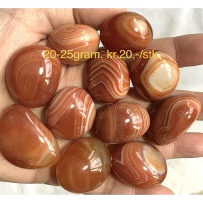 Sukkekogt karneol 20-25gram./stk. 