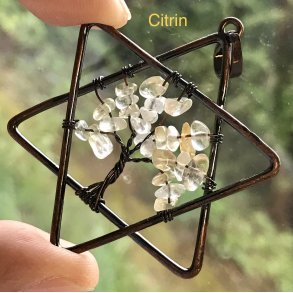 4cm. livets tr vedhng med citrin