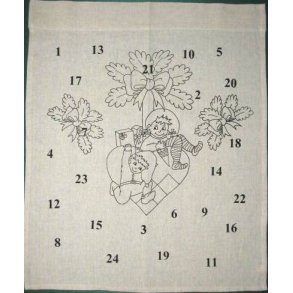 pakkekalender, med nissepar, 50x70cm