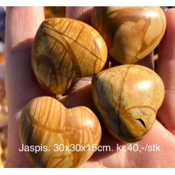 Jaspis beige hjerte. 30x30x15mm
