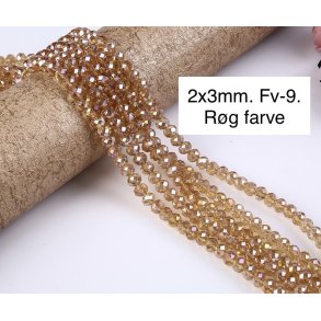 2x3mm. Facet krystal glas perle. Fv-9
