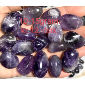 Ametyst lommesten. 10-15gram. 