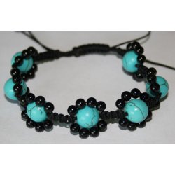turkis og sort ametyst armb&aring;nd 
