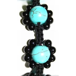 turkis og sort ametyst armb&aring;nd 