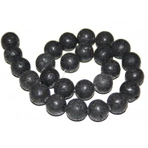 sort lave perler, 16mm rund,