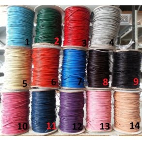 1,5mm sort glat okselæder snore i 14 fv.