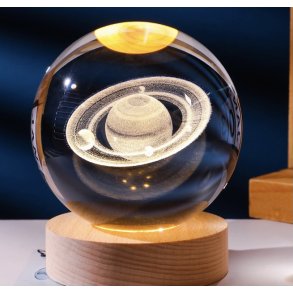 Krystal glas lampe med motiv, 6cm kugle-6