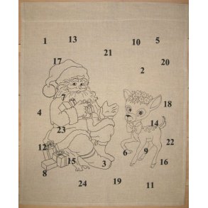 pakkekalender med julemand, 50x70cm