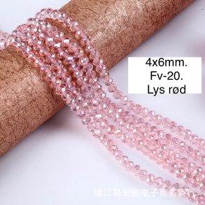 4x6mm. Facet krystal glas perle fv-20