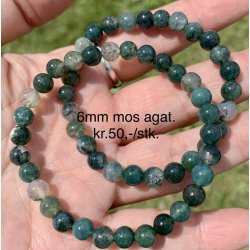 Indiske agat. 4,6,8mm perle. 16-20cm. Frit valg.