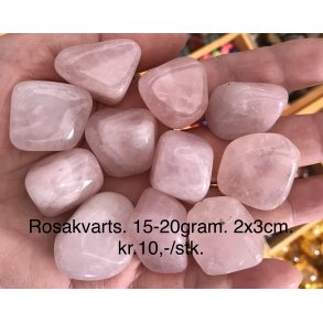 Rosakvarts lommesten. 