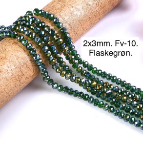 2x3mm. Facet krystal glas perle. Fv-10