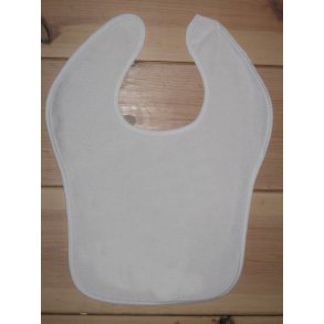 hagesmæk med gummibagside, hvid, uden motiv