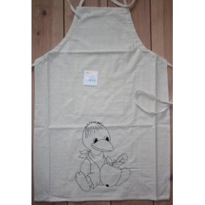 bomuld børneforklæde med motiv, natur fv.