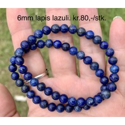 Lapis lazuli armb�nd. 4,6,8mm perle. 16-20cm. Frit valg.
