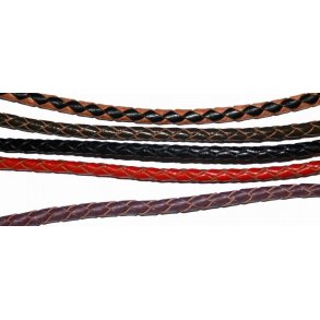5mm okselæder snøre, flettet