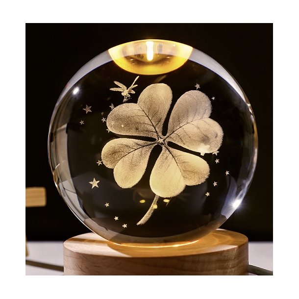 Krystal glas lampe med motiv, 6cm kugle-1