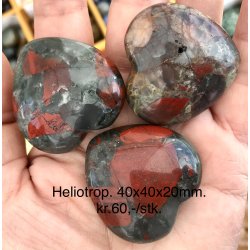 Heliotrop hjerte. 40x40x20mm. 