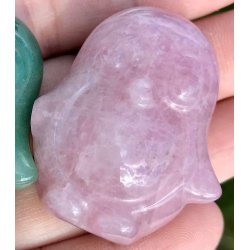 Rosakvarts og grn aventurin Pingvin 2x3x4cm. 