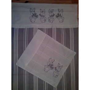 grå stribet baby sengesæt