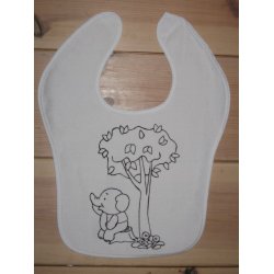 hagesm&aelig;k med gummibagside, hvid med motiv nr.24